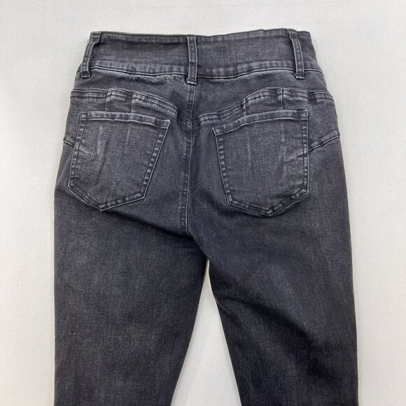 HT Denim Womens Black Hi-Rise Super Skinny Distressed Jeans Size 3 - Picture 7 of 9